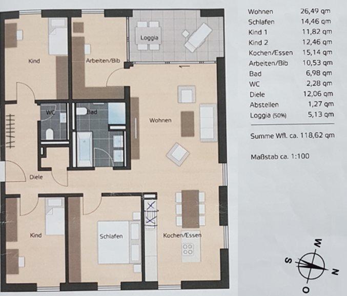 Dachgeschoßwohnung Ostfildern - 5 Zimmer, 119 m&sup2;, 870.000&euro; | Angebot:27607434