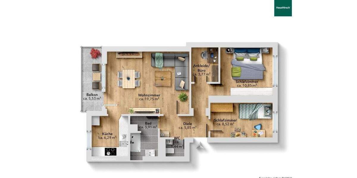 Etagenwohnung Metzingen - 3 Zimmer, 67 m&sup2;, 209.000&euro; | Angebot:25840102