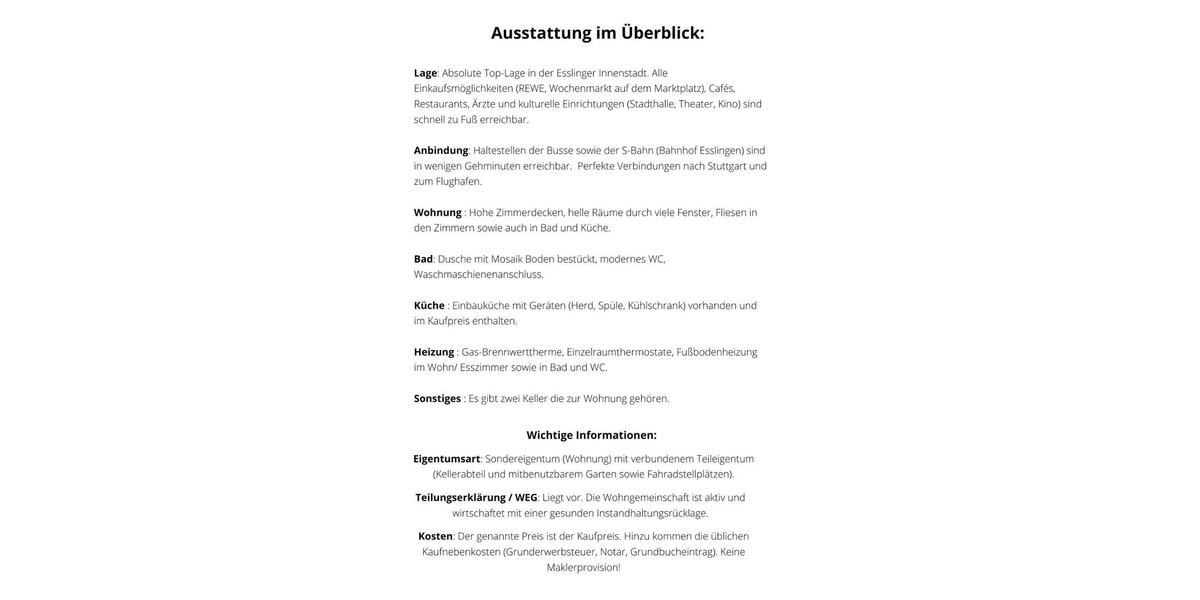 Erdgeschoßwohnung Esslingen am Neckar - 2 Zimmer, 54 m&sup2;, 224.000&euro; | Angebot:24541888