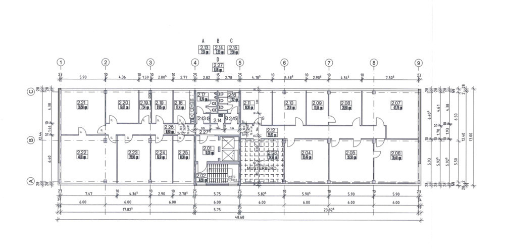 Flexible Bürofläche von 270 qm mit All in One Flat flexibel gestaltbar - All-in-Miete
