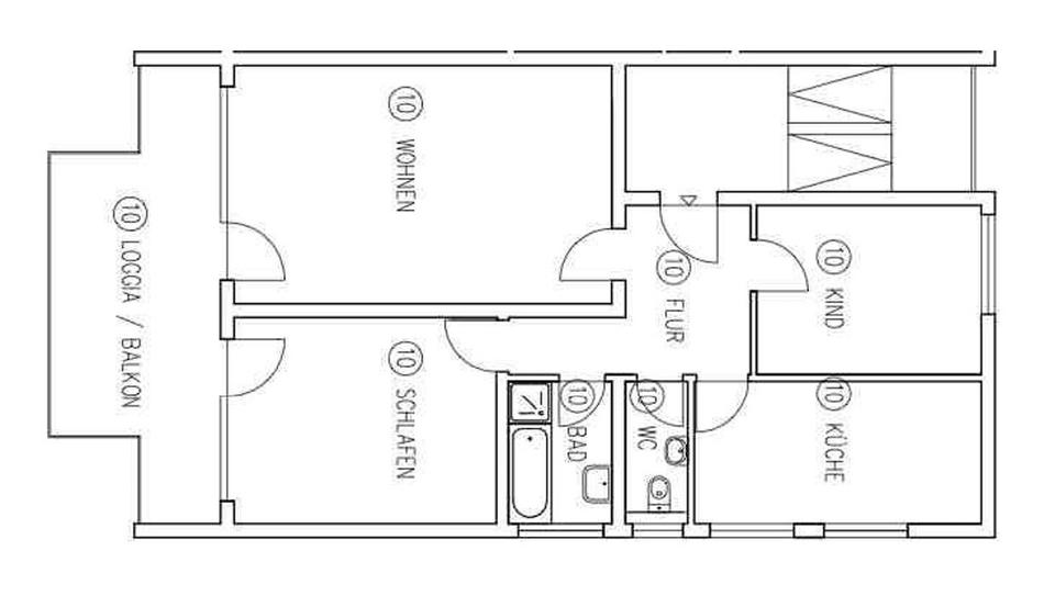 Etagenwohnung Renningen - 3 Zimmer, 92 m&sup2;, 349.000&euro; | Angebot:24838432