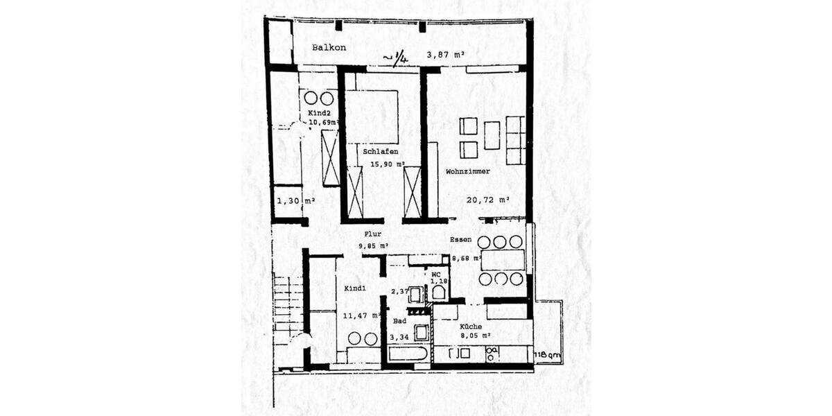 Etagenwohnung Böblingen - 4 Zimmer, 100 m&sup2;, 420.000&euro; | Angebot:26680973