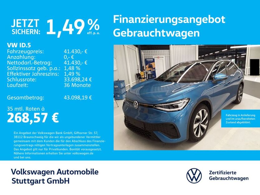 VW ID.5 8.351 km 40.930 € Stuttgart-Feuerbach 70469