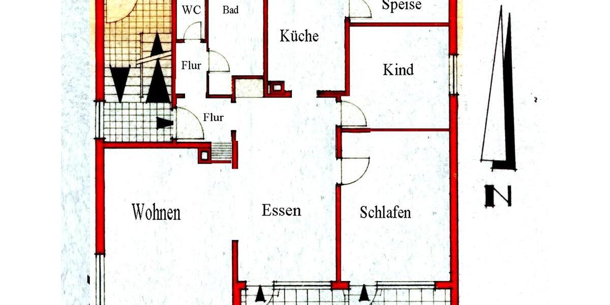 Etagenwohnung Ludwigsburg Oßweil - 3.5 Zimmer, 96 m&sup2;, 1.160&euro; | Angebot:26658399