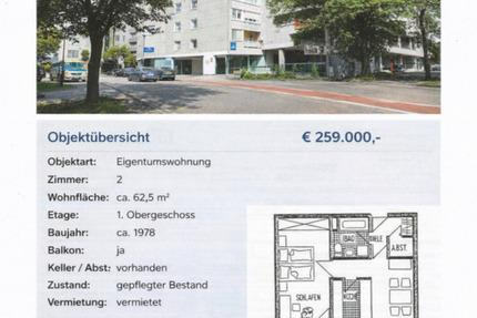 Wohnung Sindelfingen - 2 Zimmer, 62 m&sup2;, 259.000&euro; | Angebot:24627056