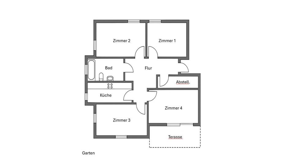 Erdgeschoßwohnung Weissach - 4 Zimmer, 68 m&sup2;, 370.000&euro; | Angebot:24177490