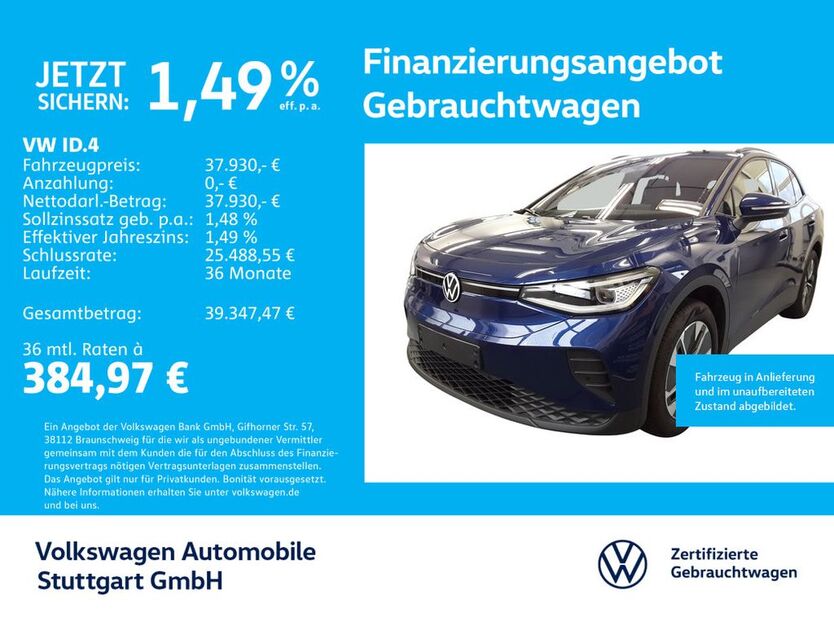 VW ID.4 10.637 km 37.930 € Stuttgart-Wangen 70188