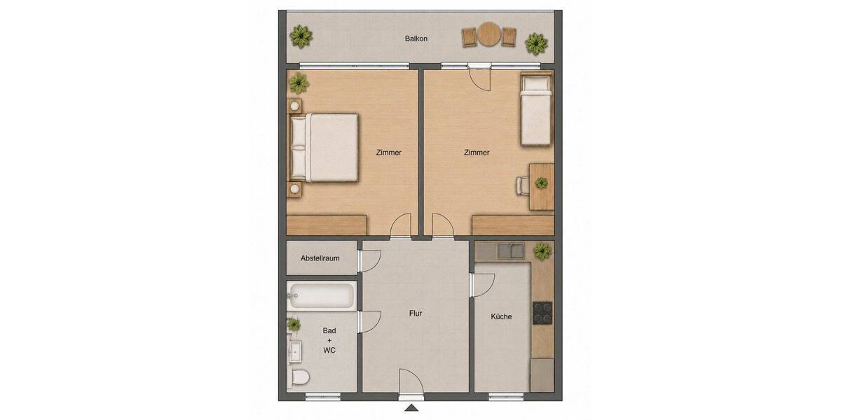 Etagenwohnung Stuttgart Heumaden Heumaden - 2 Zimmer, 56 m&sup2;, 840&euro; | Angebot:26846198