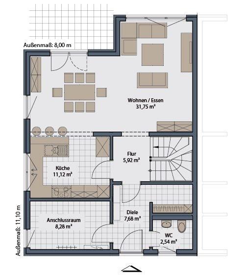 Doppelhaushälfte Frickenhausen - 4 Zimmer, 127 m&sup2;, 1.930&euro; | Angebot:25509742