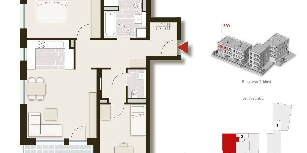 Etagenwohnung Fellbach - 3 Zimmer, 84 m&sup2;, 590.000&euro; | Angebot:25708928