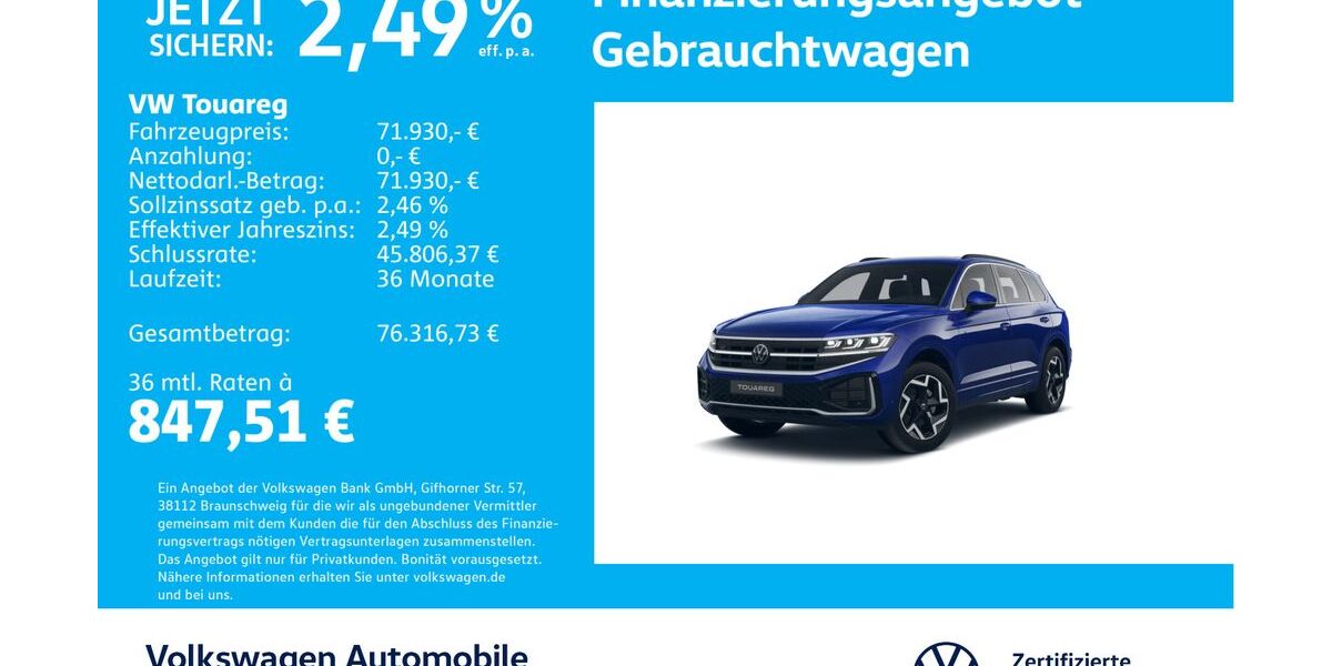 VW Touareg 14.217 km 71.930 &euro; Stuttgart-Feuerbach 70469