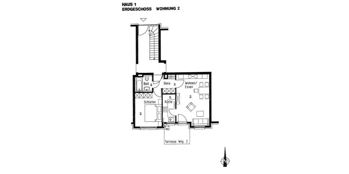Erdgeschoßwohnung Bietigheim-Bissingen Bissingen - 2 Zimmer, 52 m&sup2;, 235.000&euro; | Angebot:26991357