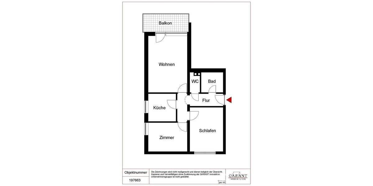 Etagenwohnung Ludwigsburg Eglosheim - 3 Zimmer, 74 m&sup2;, 280.000&euro; | Angebot:25707734