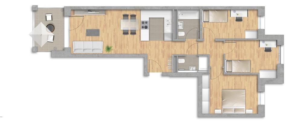 Etagenwohnung Esslingen am Neckar Hegensberg - 4 Zimmer, 84 m&sup2;, 1.480&euro; | Angebot:24588087