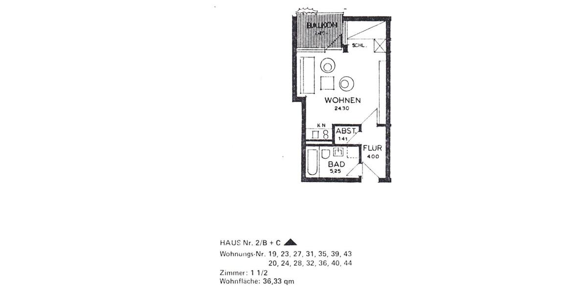 Etagenwohnung Gomaringen - 1.5 Zimmer, 36 m&sup2;, 135.000&euro; | Angebot:26144047
