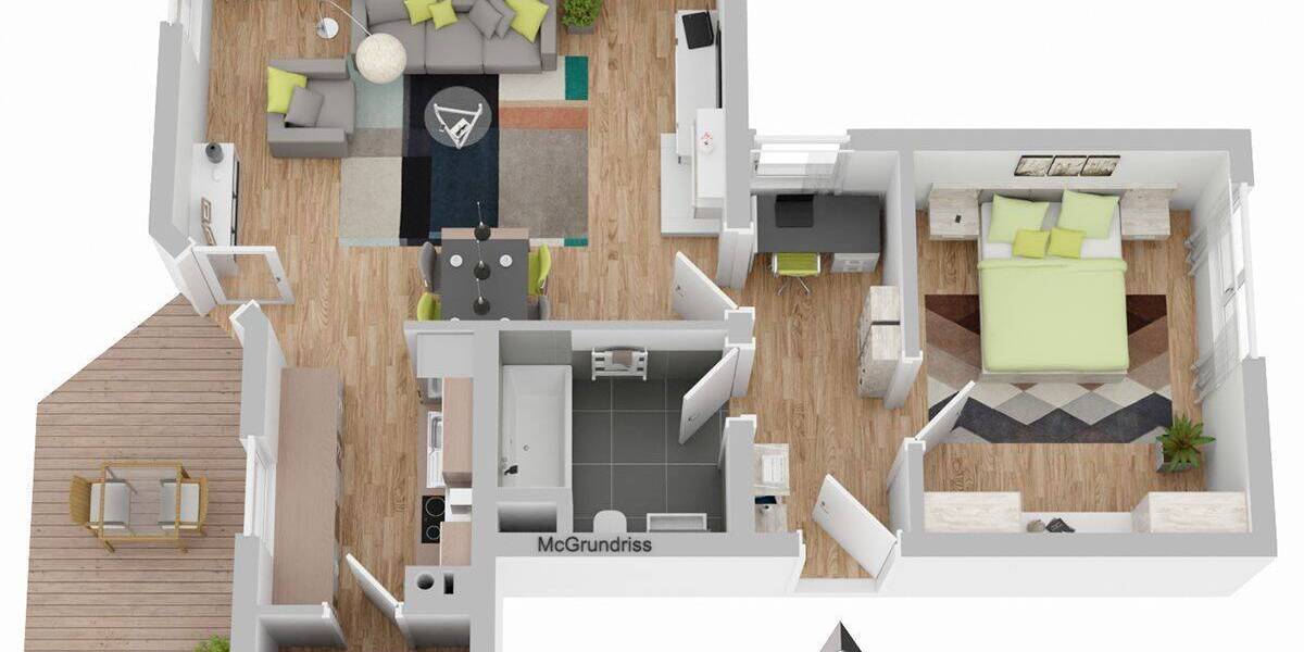 Etagenwohnung Stuttgart / Birkach Birkach - 2 Zimmer, 66 m&sup2;, 298.000&euro; | Angebot:26841492