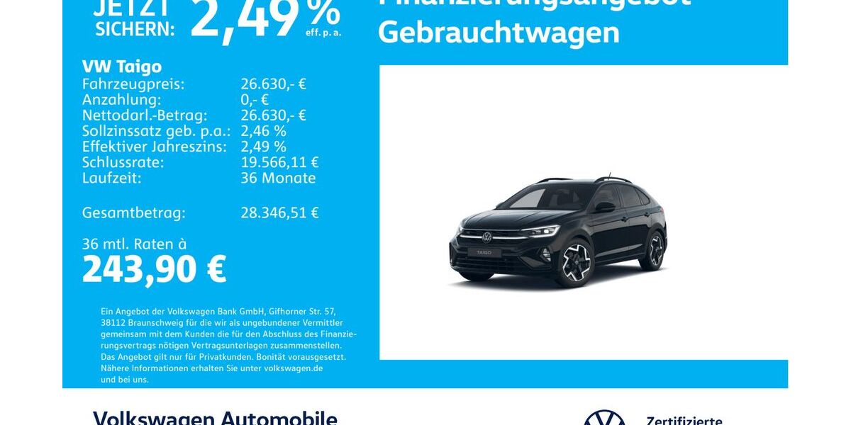 VW Taigo 27.264 km 26.630 &euro; Stuttgart-Wangen 70188