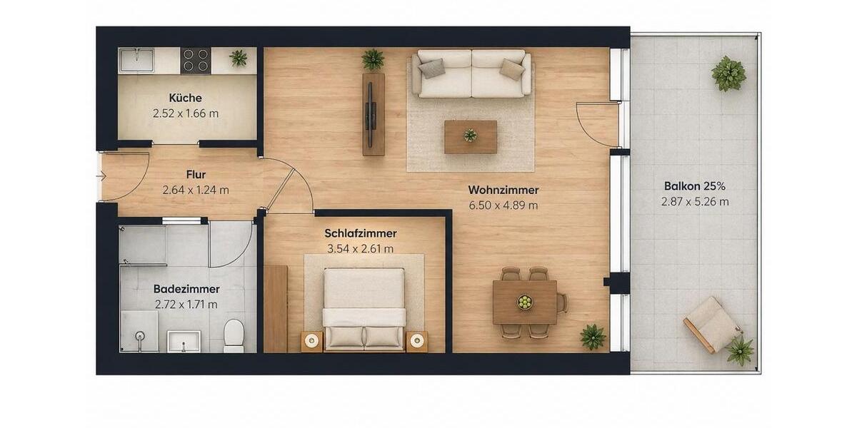 Terrassenwohnung Sindelfingen Eichholz - 2 Zimmer, 54 m&sup2;, 1.000&euro; | Angebot:26348725