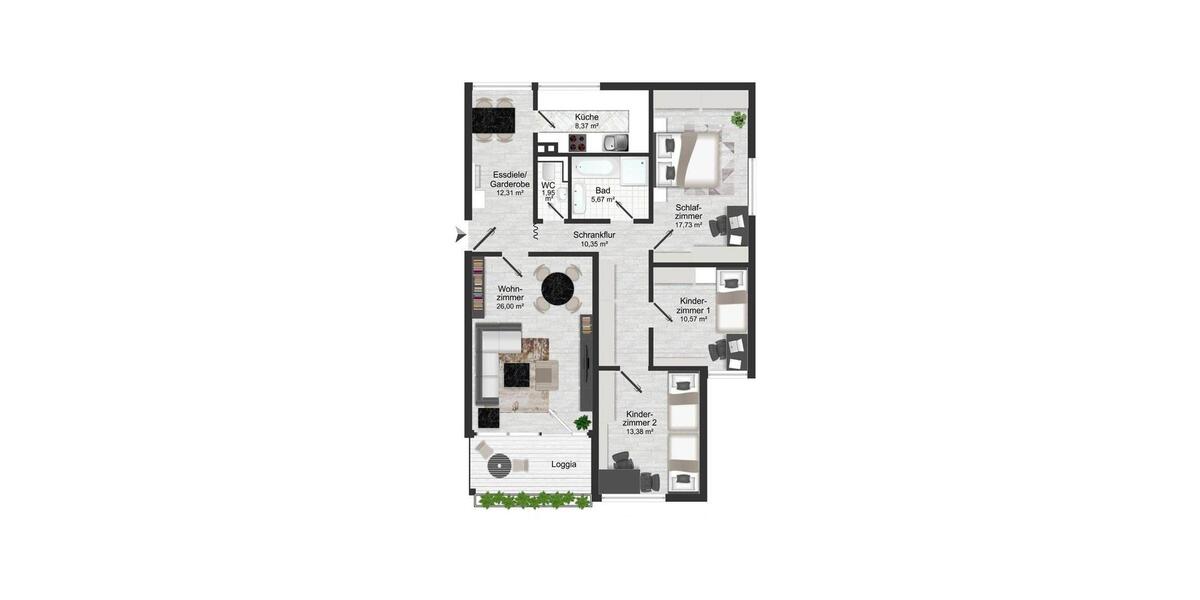 Etagenwohnung Sindelfingen Darmsheim - 4.5 Zimmer, 108 m&sup2;, 389.000&euro; | Angebot:25991041