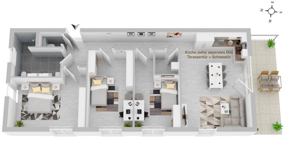 Erdgeschoßwohnung Rottenburg am Neckar - 4 Zimmer, 105 m&sup2;, 1.500&euro; | Angebot:27544866