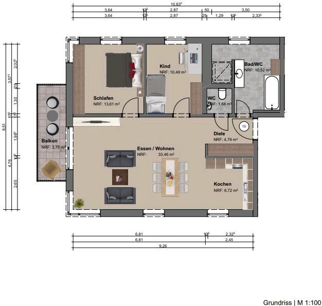 Etagenwohnung Herrenberg - 3 Zimmer, 85 m&sup2;, 489.000&euro; | Angebot:26781361