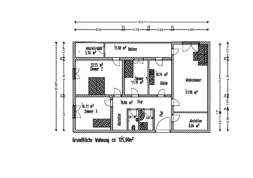 Etagenwohnung Reutlingen Reutlingen (Kernstadt) - 4 Zimmer, 125 m&sup2;, 395.000&euro; | Angebot:26416700