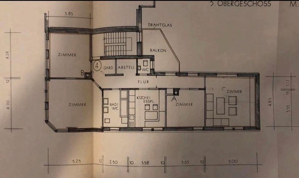 Etagenwohnung Pforzheim Dillweißenstein - 5 Zimmer, 140 m&sup2;, 395.000&euro; | Angebot:24750422