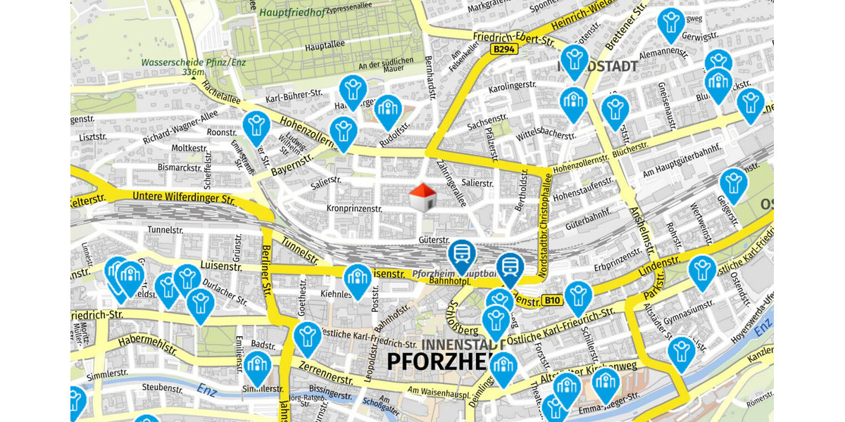 Zentrale 3 Zimmer Wohnung in zentraler Lage - Etagenwohnung Pforzheim Innenstadt | Angebot:27649911