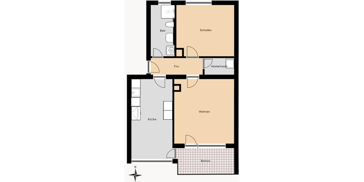 Etagenwohnung Gerlingen - 2.5 Zimmer, 60 m&sup2;, 1.150&euro; | Angebot:27583342