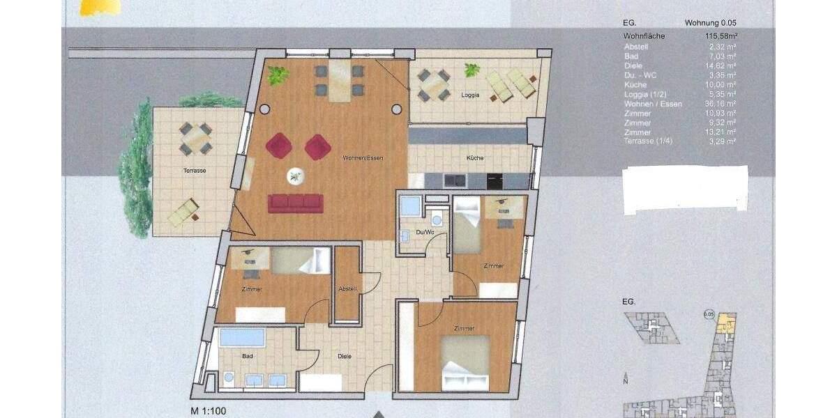 Etagenwohnung Böblingen Flugfeld - 4 Zimmer, 115 m&sup2;, 1.650&euro; | Angebot:24757859