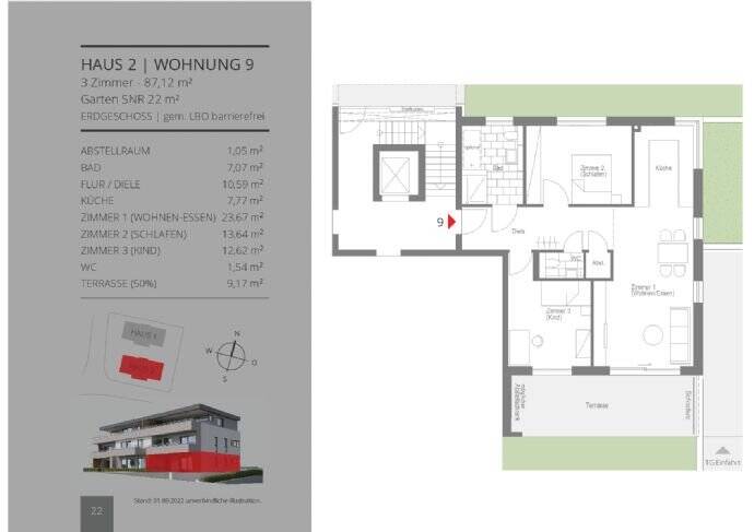 Terrassenwohnung Herrenberg Oberjesingen - 3 Zimmer, 87 m&sup2;, 450.000&euro; | Angebot:25732883