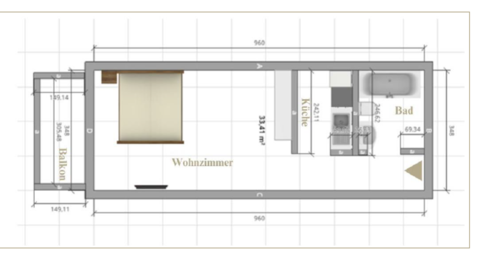 Etagenwohnung Stuttgart Stuttgart-Süd - 1 Zimmer, 28 m&sup2;, 810&euro; | Angebot:24749131