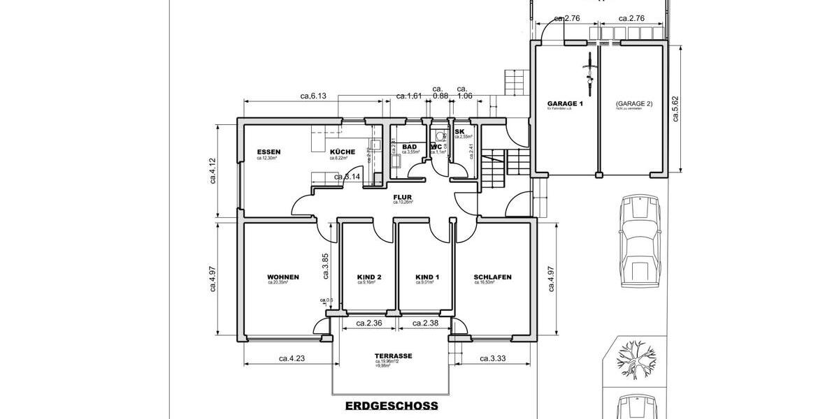 Erdgeschoßwohnung Herrenberg - 5 Zimmer, 100 m&sup2;, 1.400&euro; | Angebot:25958686