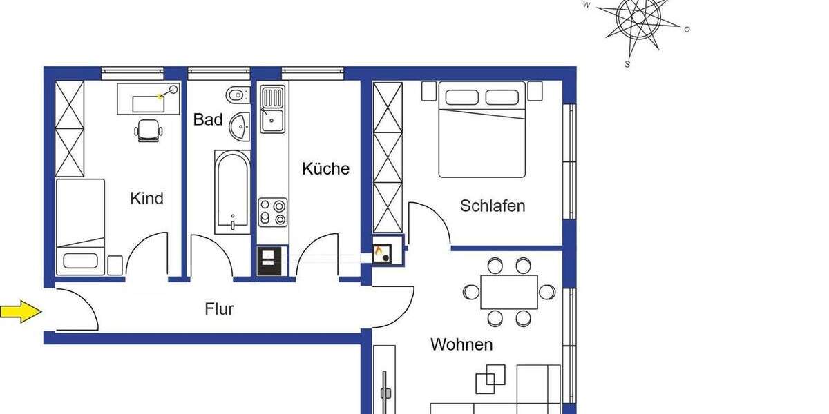 Etagenwohnung Schönaich - 3 Zimmer, 60 m&sup2;, 215.000&euro; | Angebot:25694988
