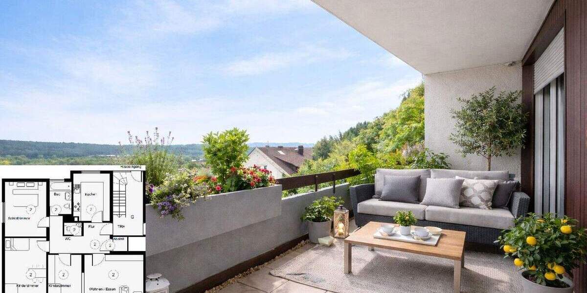 Etagenwohnung Esslingen Zell - 4 Zimmer, 101 m&sup2;, 298.000&euro; | Angebot:25737412