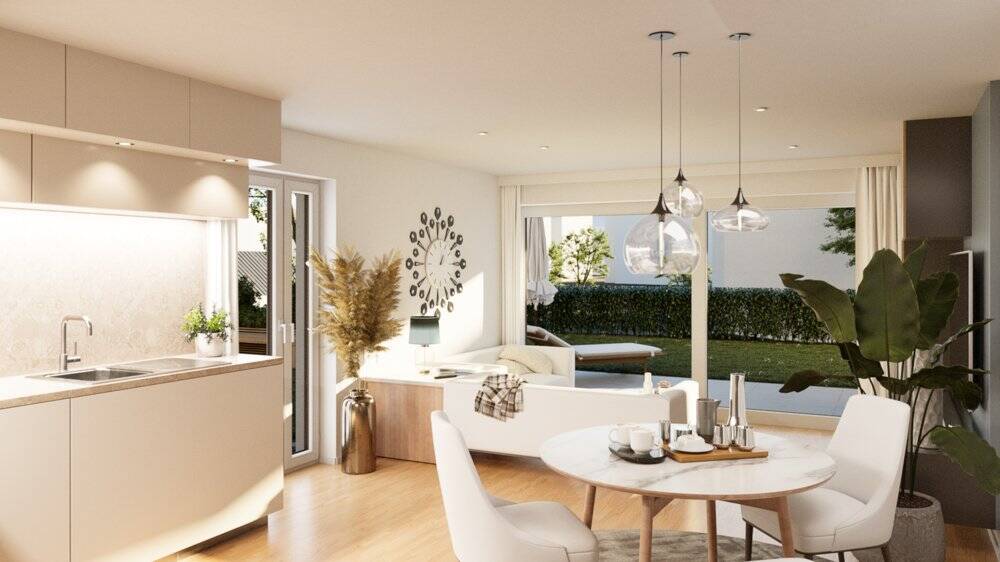 moderne Erdgeschosswohnung mit West-Terrasse und Gartenanteil 3 zimmer