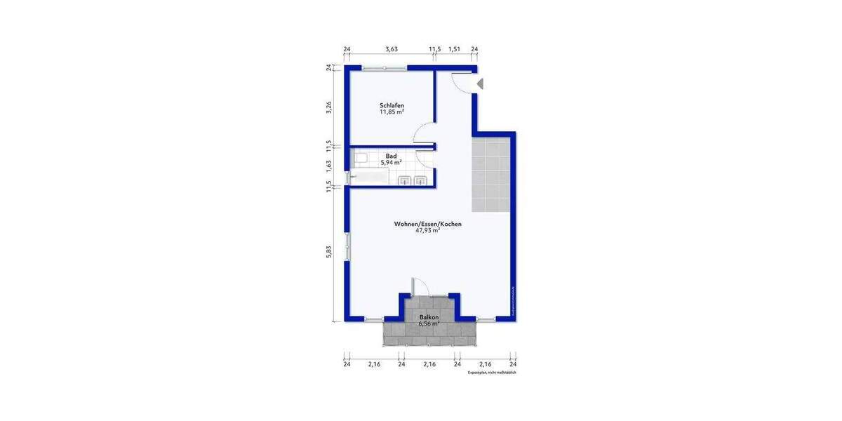 Etagenwohnung Leonberg - 2 Zimmer, 69 m&sup2;, 280.000&euro; | Angebot:25706136