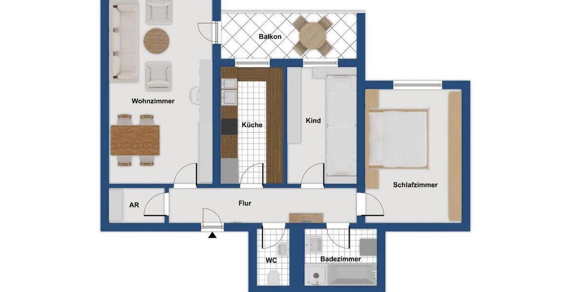 Etagenwohnung Tamm - 3 Zimmer, 81 m&sup2;, 210.000&euro; | Angebot:26805350