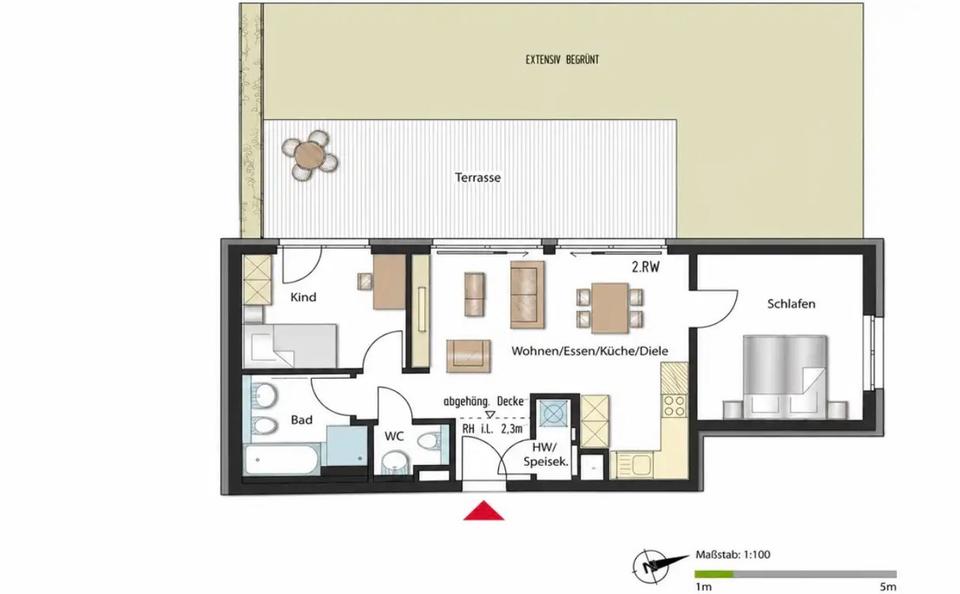 Etagenwohnung Stuttgart Vaihingen - 3 Zimmer, 78 m&sup2;, 809.000&euro; | Angebot:26918803
