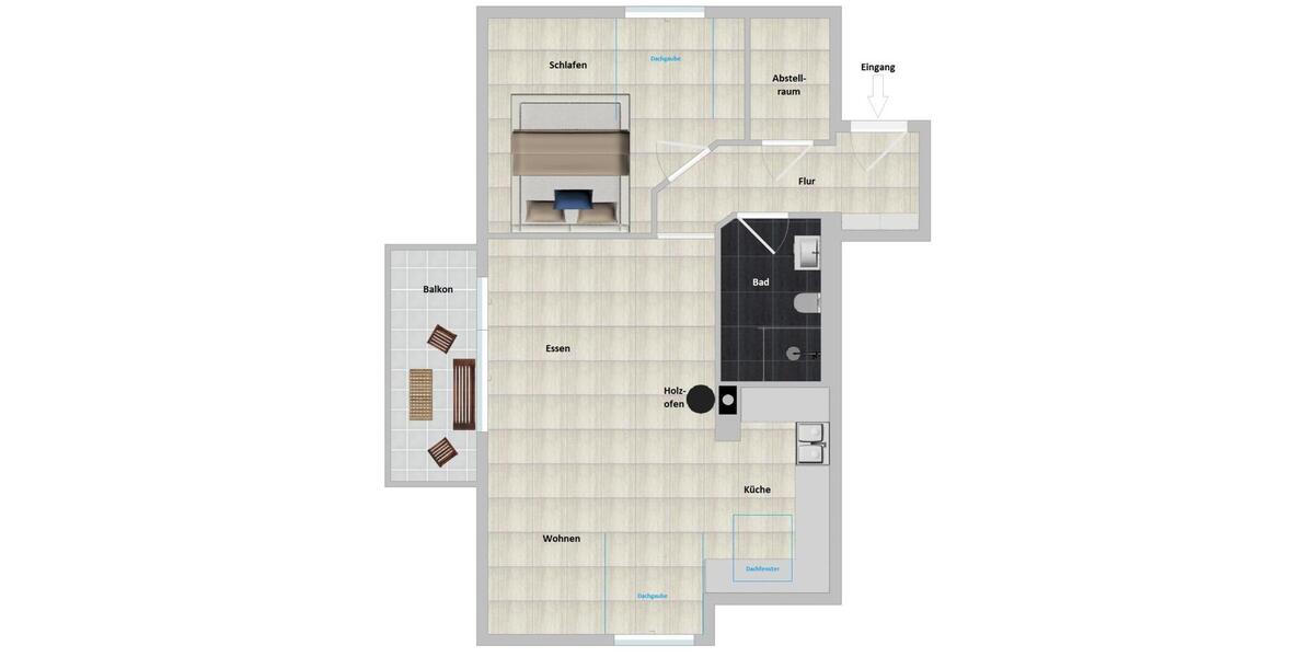 Dachgeschoßwohnung Aidlingen - 2.5 Zimmer, 57 m&sup2;, 225.000&euro; | Angebot:24294228