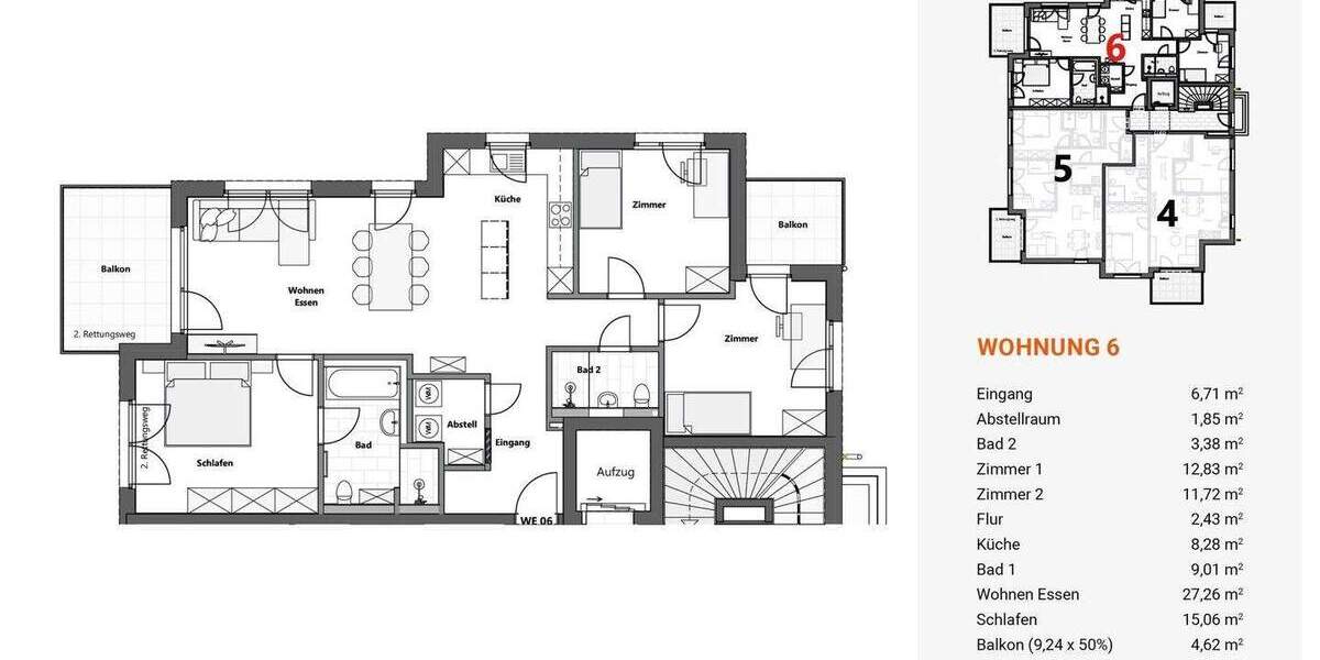 Etagenwohnung Schönaich - 4 Zimmer, 105 m&sup2;, 637.000&euro; | Angebot:25662761