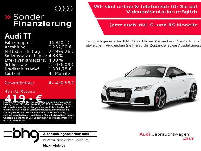 Audi TT 71.919 km 36.930 € Tübingen 72072