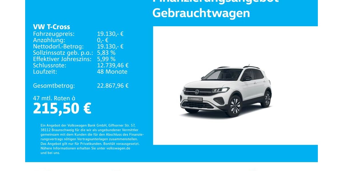 VW T-Cross 17.726 km 19.130 &euro; Stuttgart-Feuerbach 70469