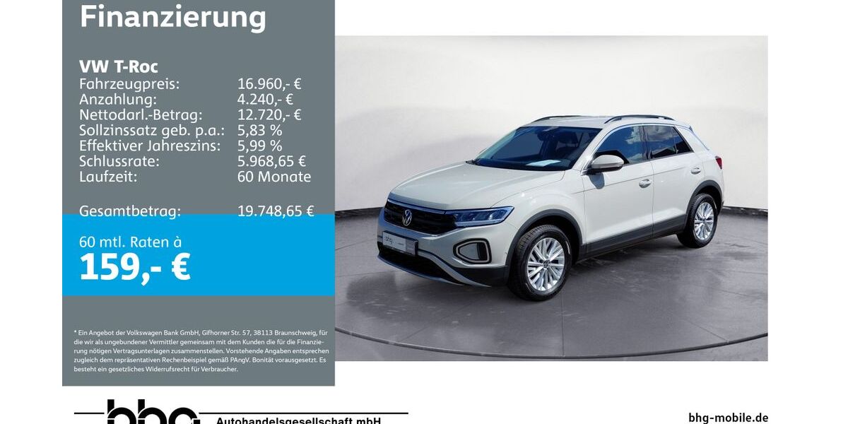 VW T-Roc 58.607 km 16.960 &euro; Reutlingen 72770