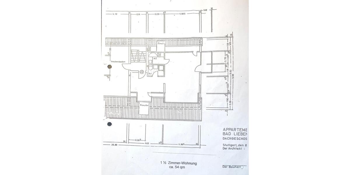 Dachgeschoßwohnung Bad Liebenzell - 1.5 Zimmer, 54 m&sup2;, 120.000&euro; | Angebot:26190048
