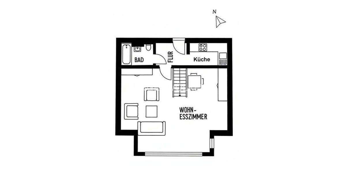Etagenwohnung Tübingen Innenstadt - 2 Zimmer, 65 m&sup2;, 1.105&euro; | Angebot:25938856