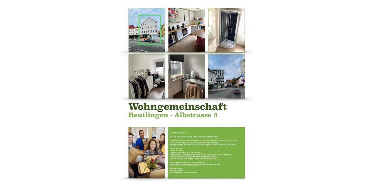 Etagenwohnung Reutlingen - 1 Zimmer, 12 m&sup2;, 400&euro; | Angebot:24739969