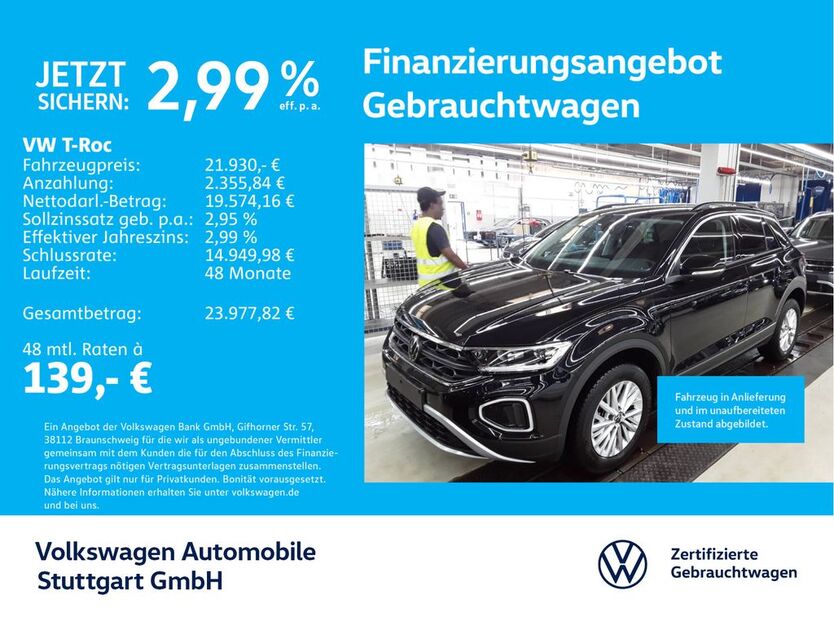 VW T-Roc 25.880 km 21.830 € Stuttgart-Feuerbach 70469