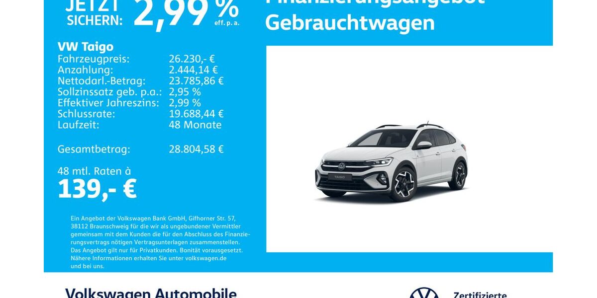 VW Taigo 27.120 km 25.430 &euro; Stuttgart-Wangen 70188