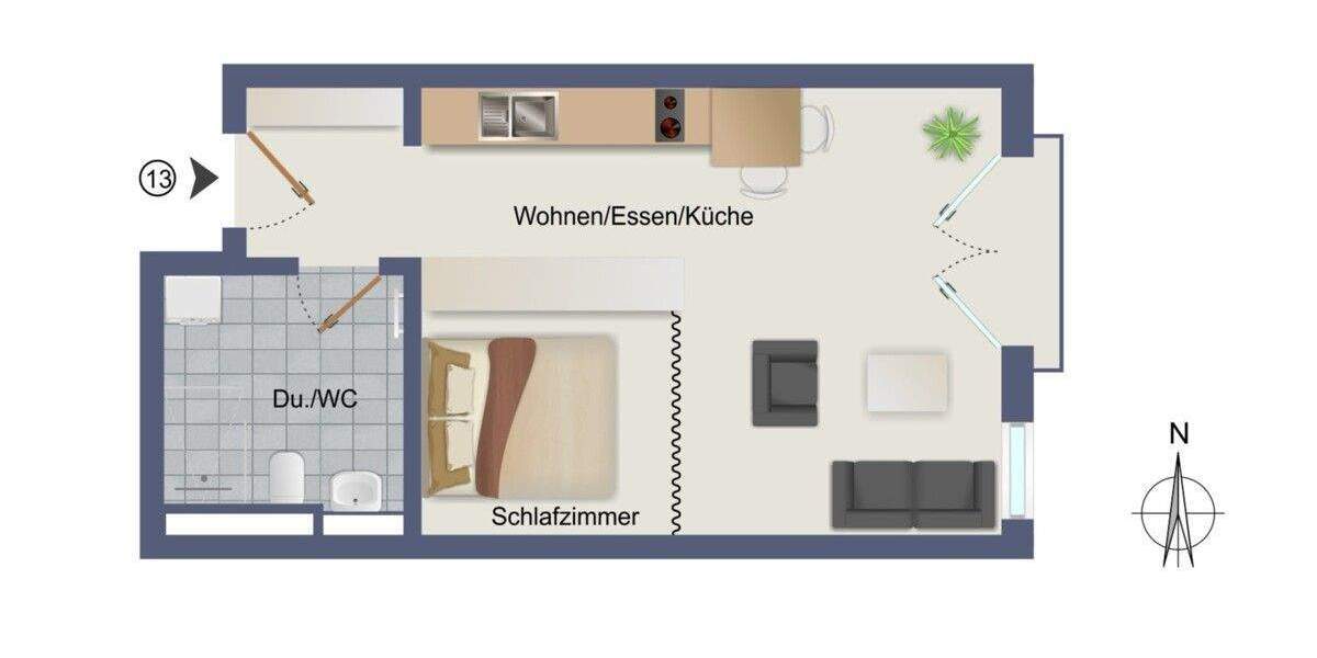 Etagenwohnung Asperg - 2 Zimmer, 37 m&sup2;, 252.900&euro; | Angebot:23813840